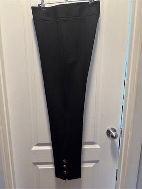Straight-Leg Dress Pants with Button Hem